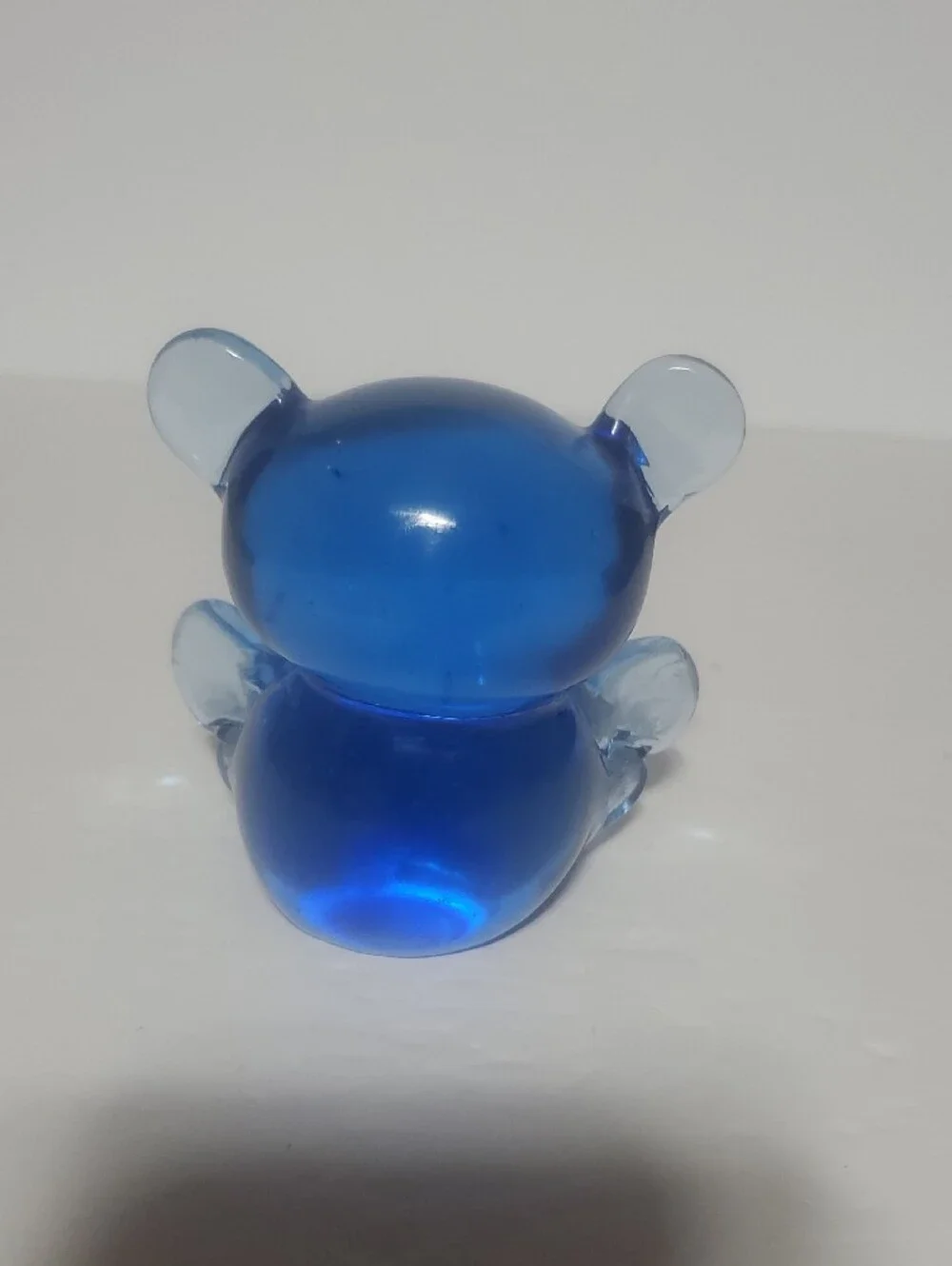 Blue Blown Glass Bear Figurine